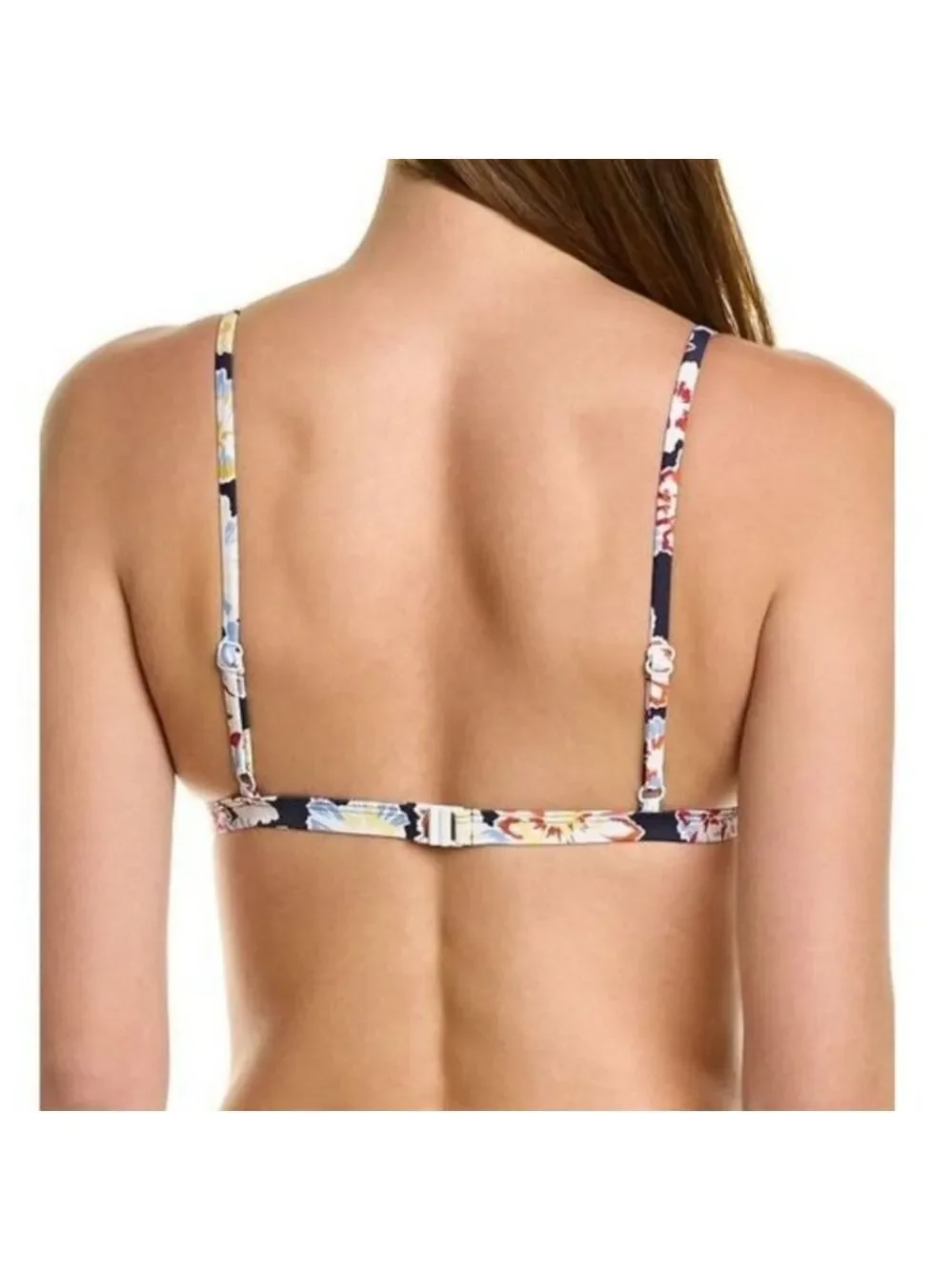 NWT Tanya Taylor Tia Bikini Top In Blue Floral Size XS